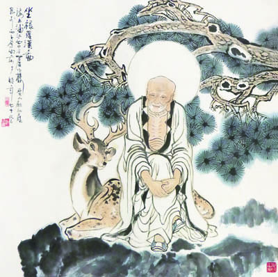 坐禄罗汉图