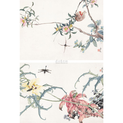 花卉草虫二开