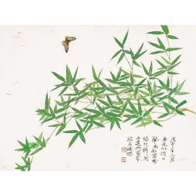 竹蝶图