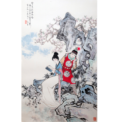 宝黛读西湘图